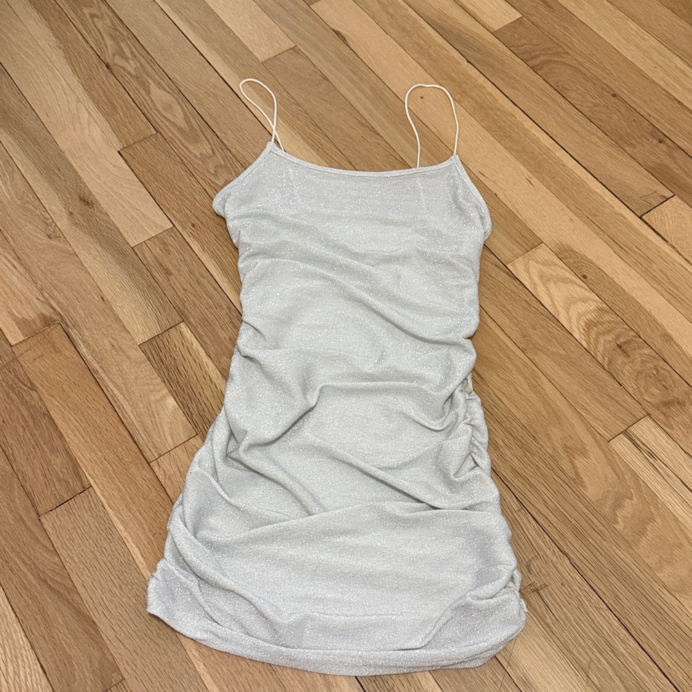 Silver Glittery Spaghetti Strap Dress